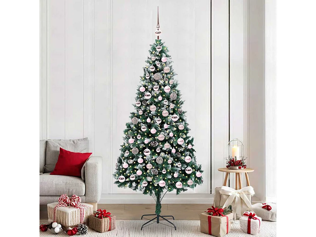 Albero di Natale artificiale verde 210 cm PVC, acciaio e plastica