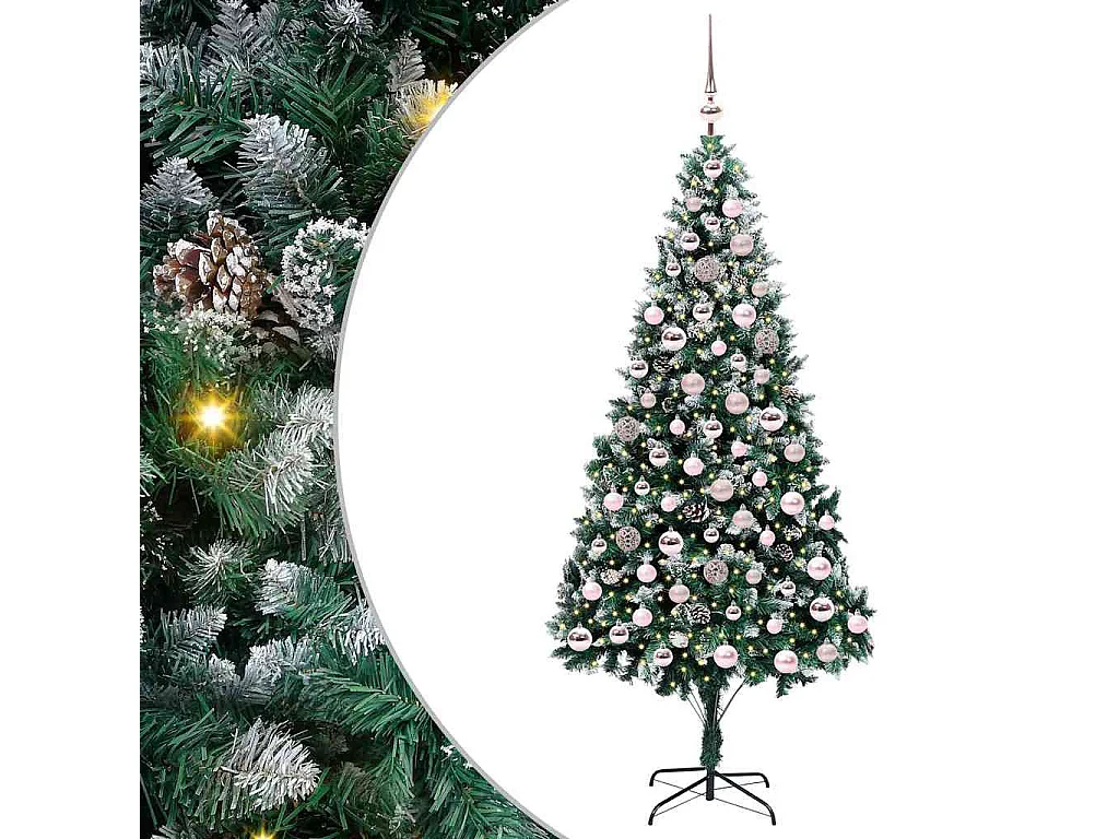 Albero di Natale artificiale verde 210 cm PVC, acciaio e plastica