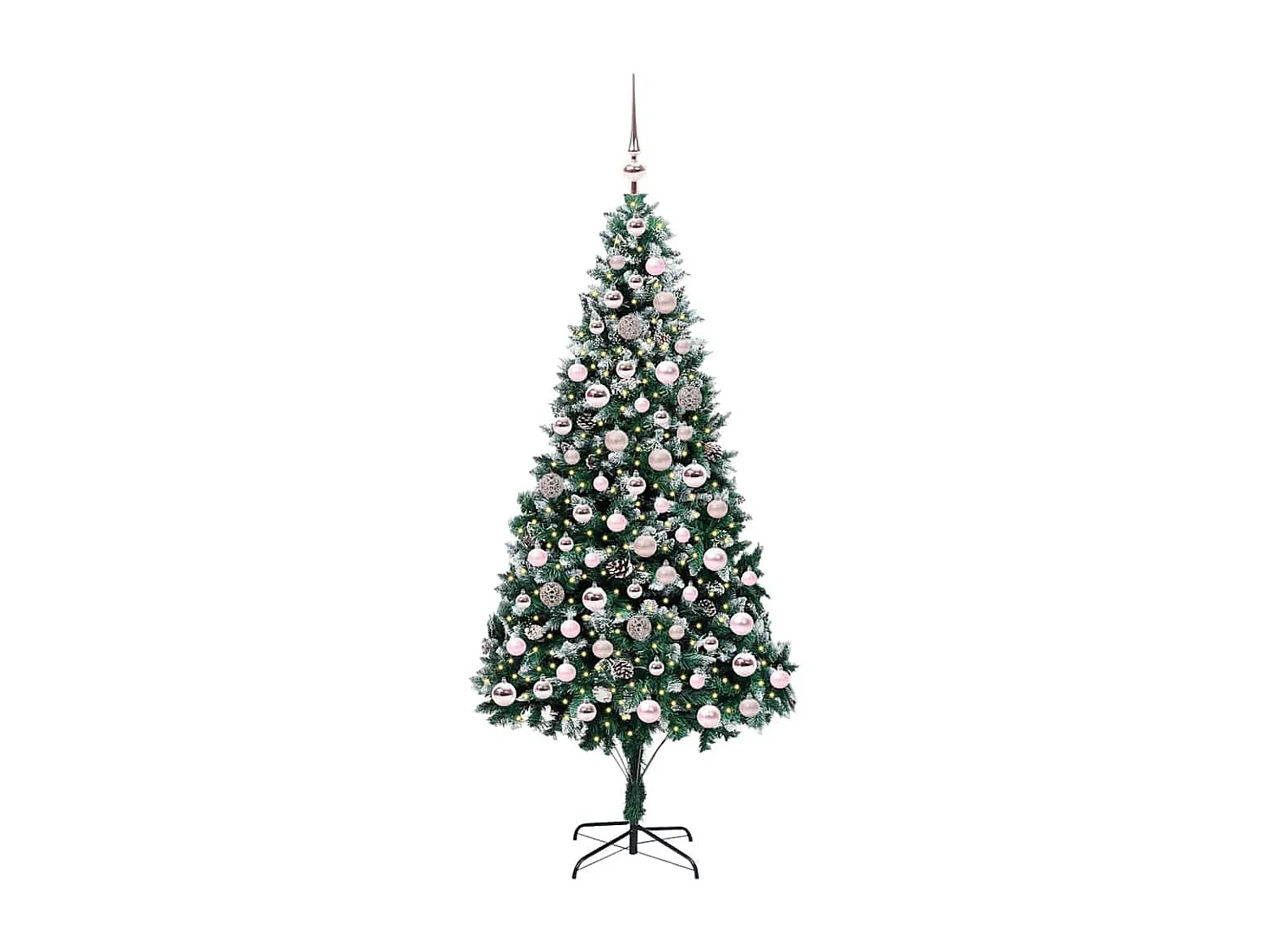 Albero di Natale artificiale verde 210 cm PVC, acciaio e plastica