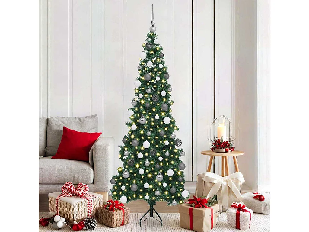 Kunstkerstboom hoek Groen 180 cm PVC en metaal