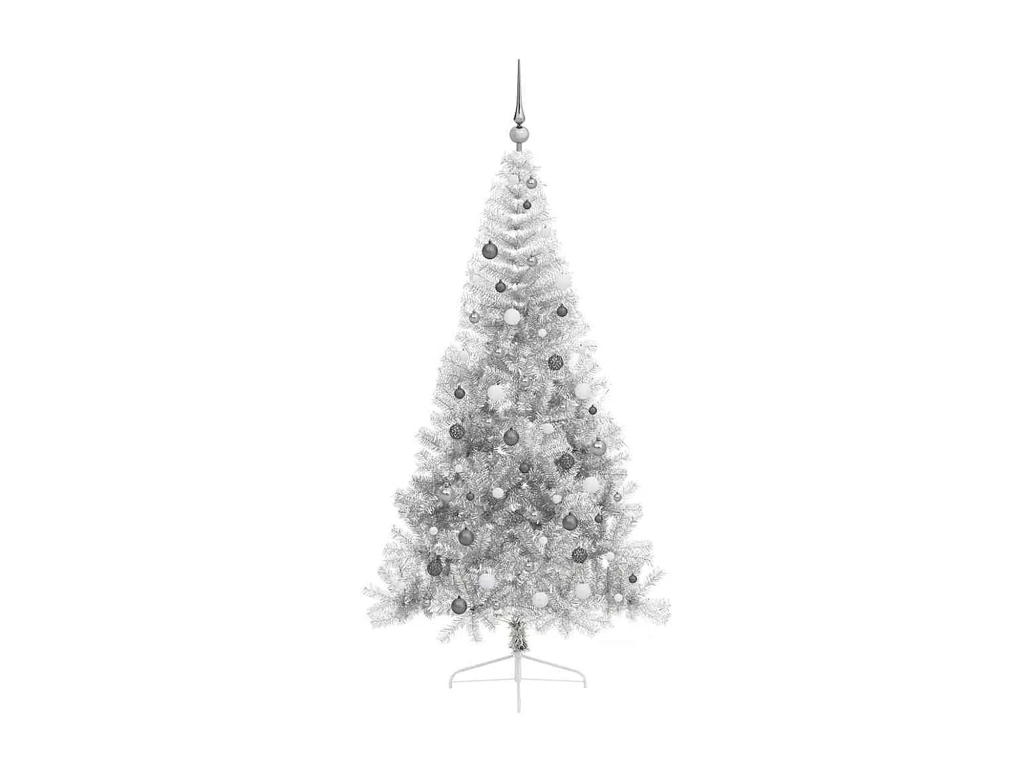 Albero di Natale artificiale preilluminato argento 210 cm PET