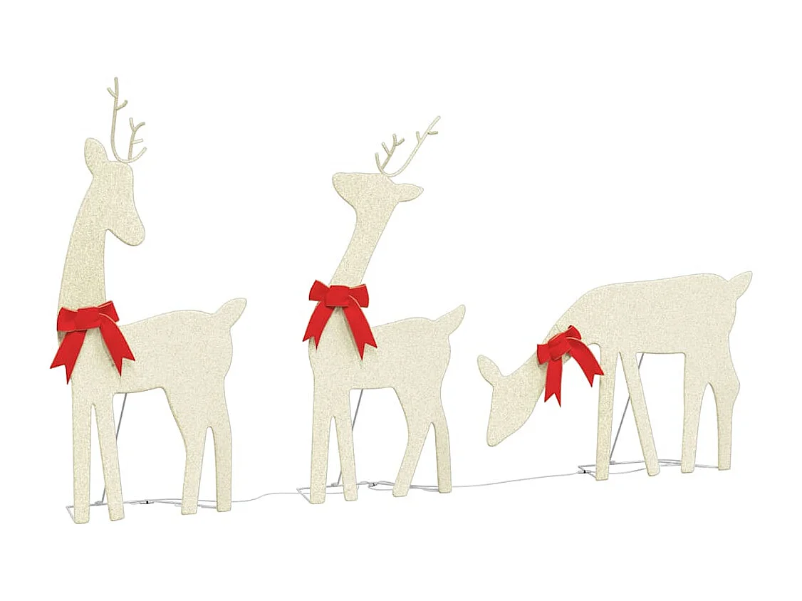 Kerstdecoratie rendier 3 stuks 90 LED warm wit