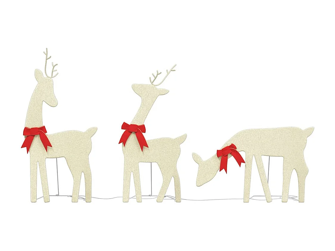 Kerstdecoratie rendier 3 stuks 90 LED warm wit