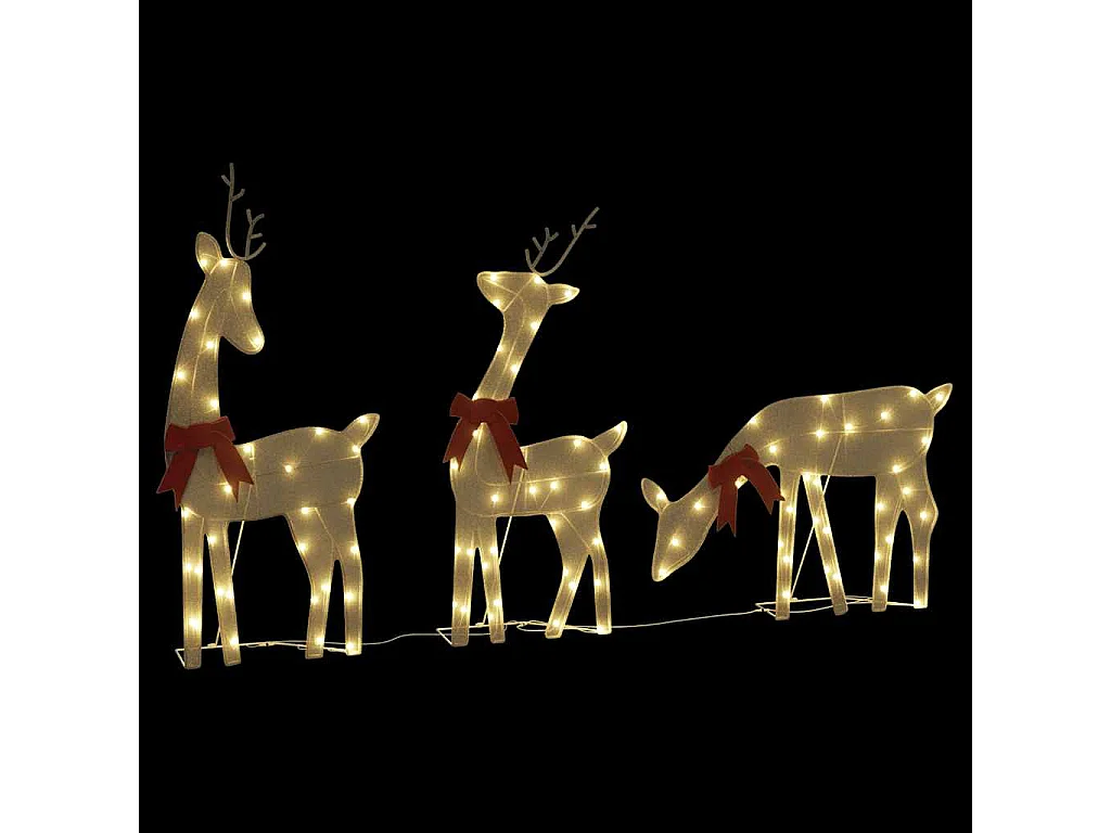 Kerstdecoratie rendier 3 stuks 90 LED warm wit