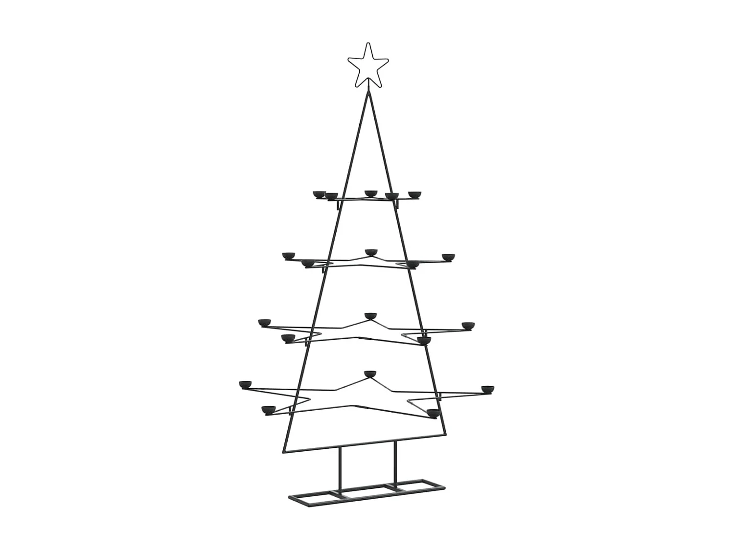 Albero di Natale in metallo per decorazione nero 140 cm