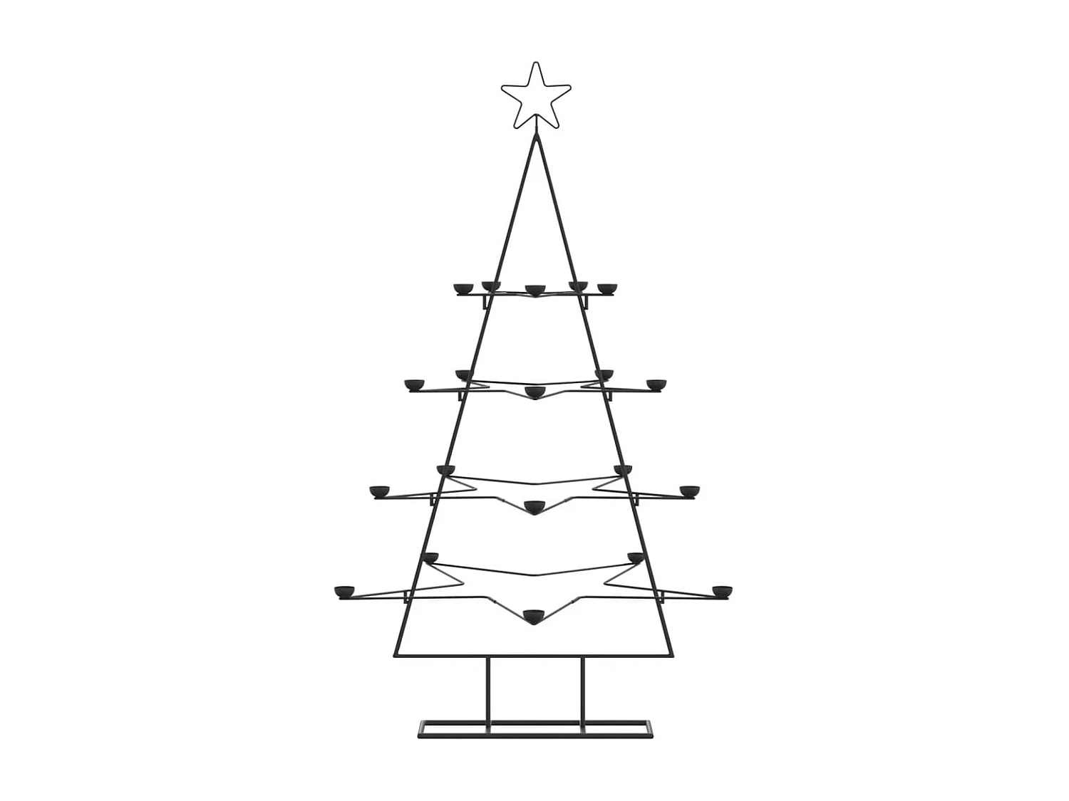Albero di Natale in metallo per decorazione nero 140 cm