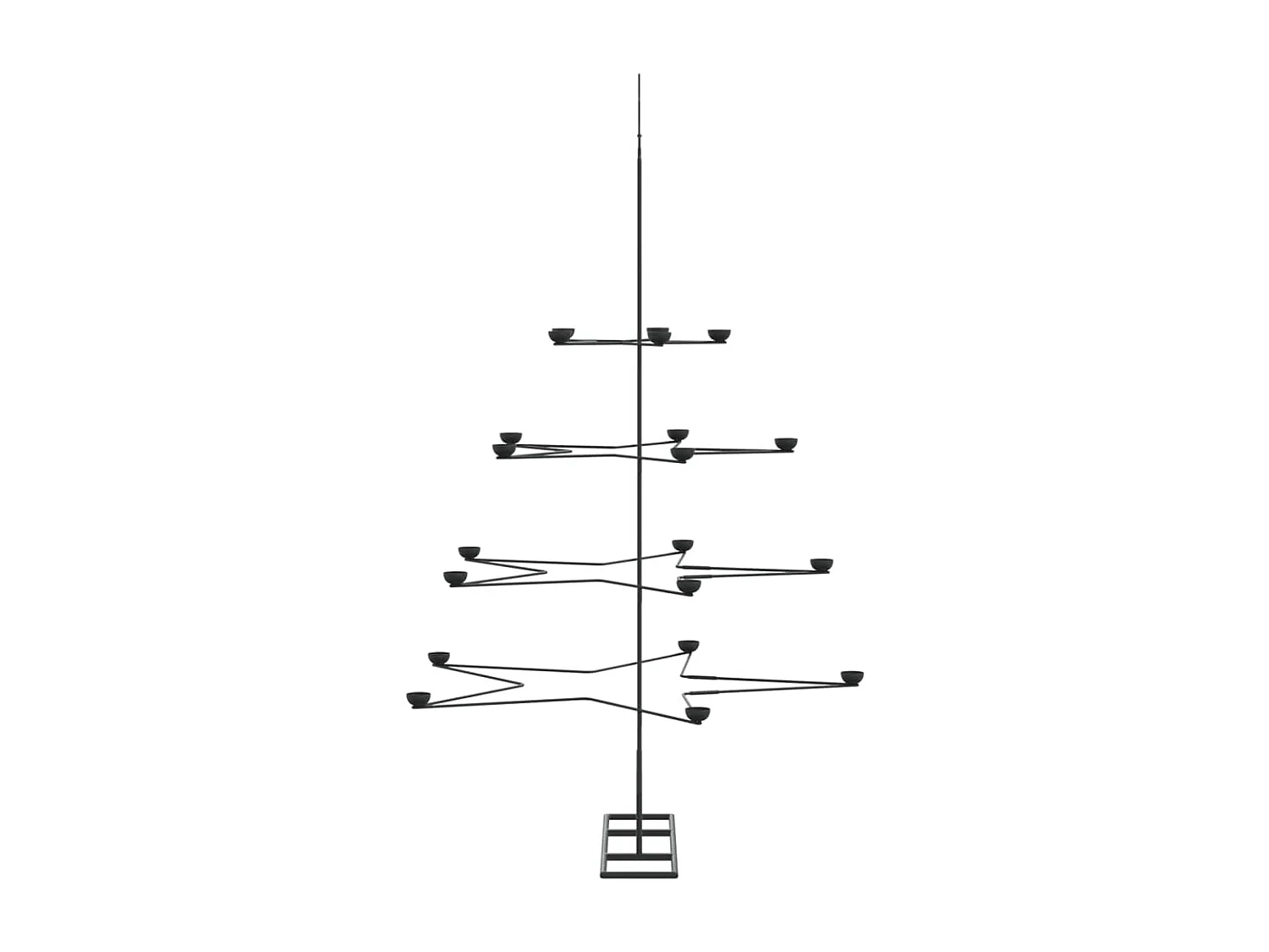 Albero di Natale in metallo per decorazione nero 140 cm