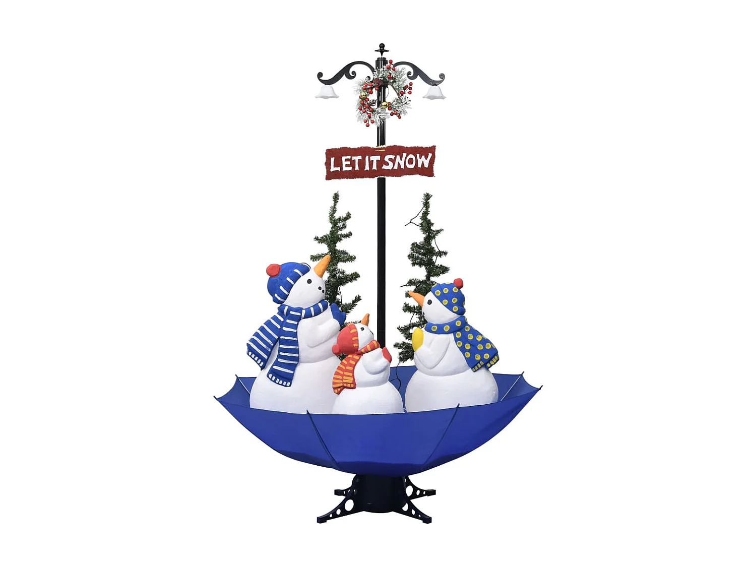 Schneebedeckter Weihnachtsbaum mit Schirmständer Blau 170cm PVC