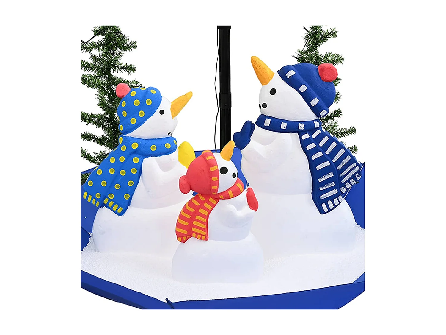 Schneebedeckter Weihnachtsbaum mit Schirmständer Blau 170cm PVC