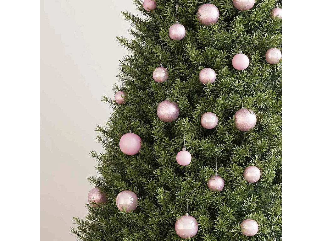 Ensemble de boules de Noël 100 pcs Rose