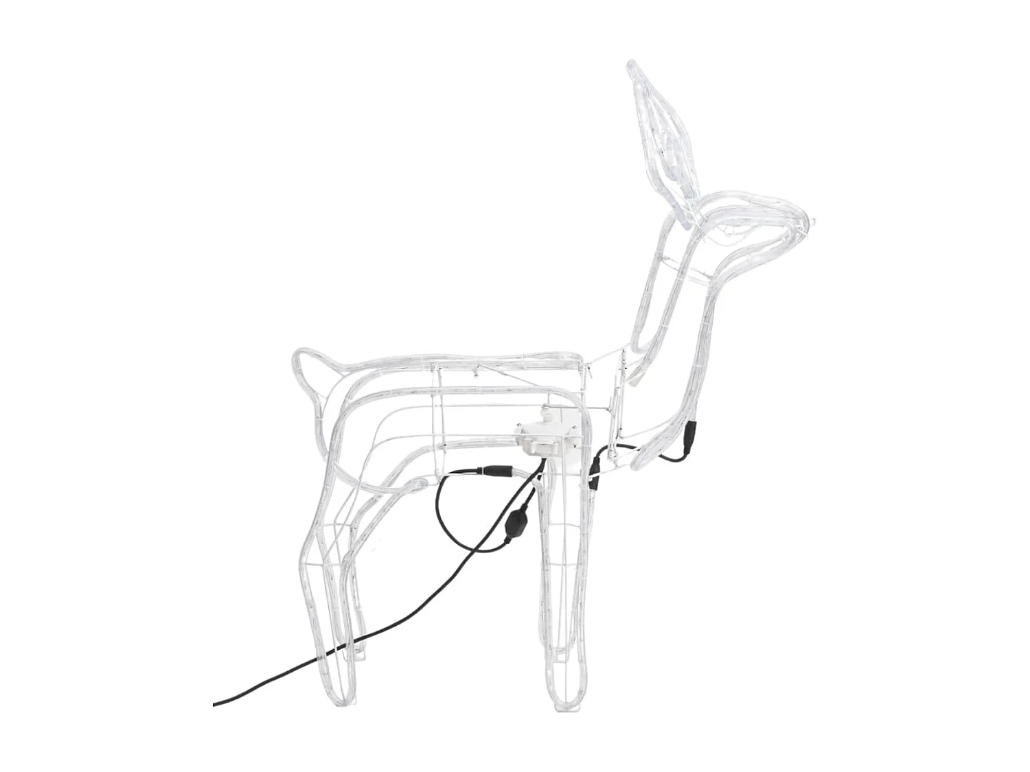 Rennes de Noël avec têtes mobiles 3 pcs Blanc chaud