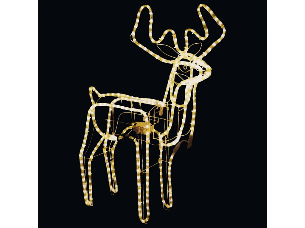 Rennes de Noël avec têtes mobiles 3 pcs Blanc chaud