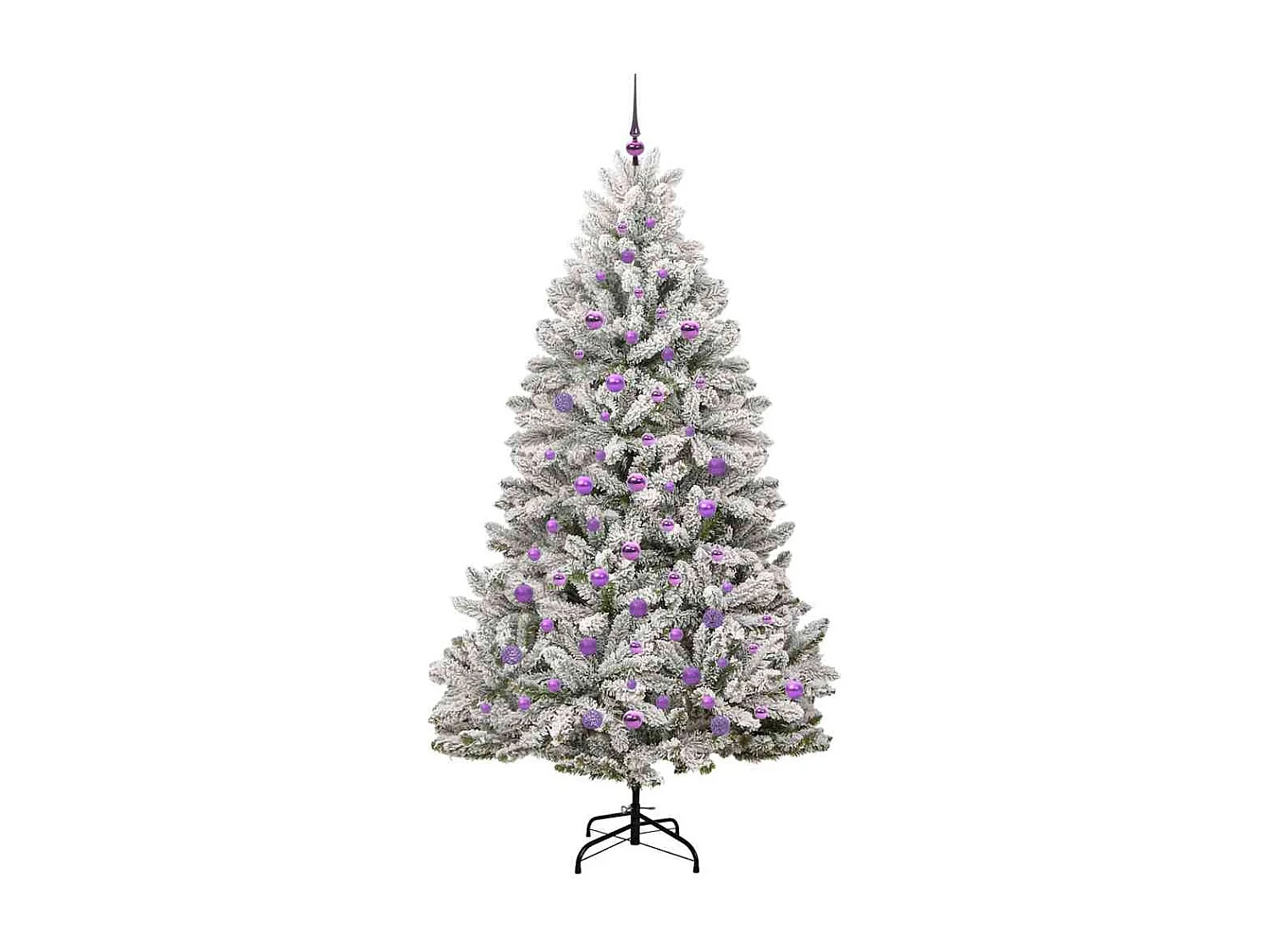 Sapin de Noël artificiel Vert et blanc 210 cm PVC et métal