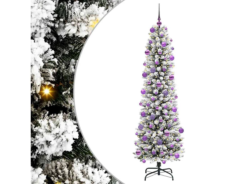 Kunstkerstboom met 300 LED's Groen en wit 210 cm