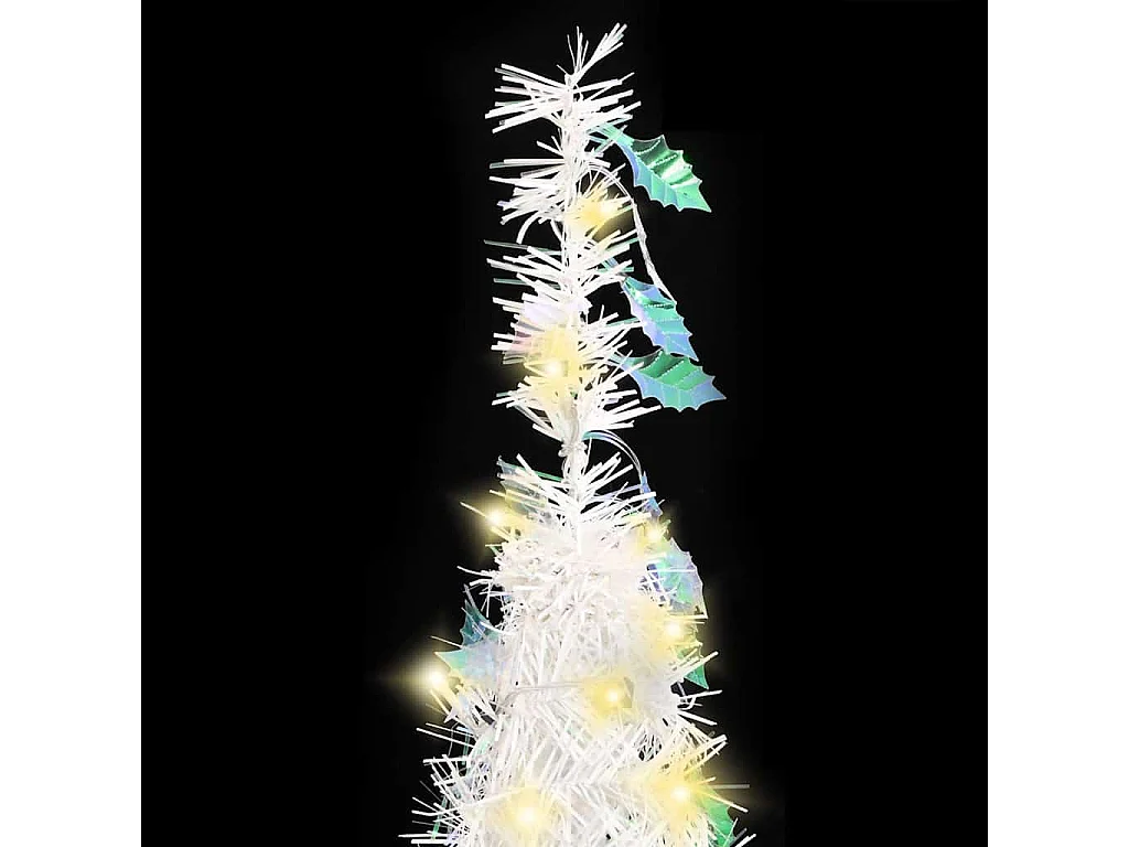 Albero di Natale artificiale retrattile 100 LED bianchi 150 cm