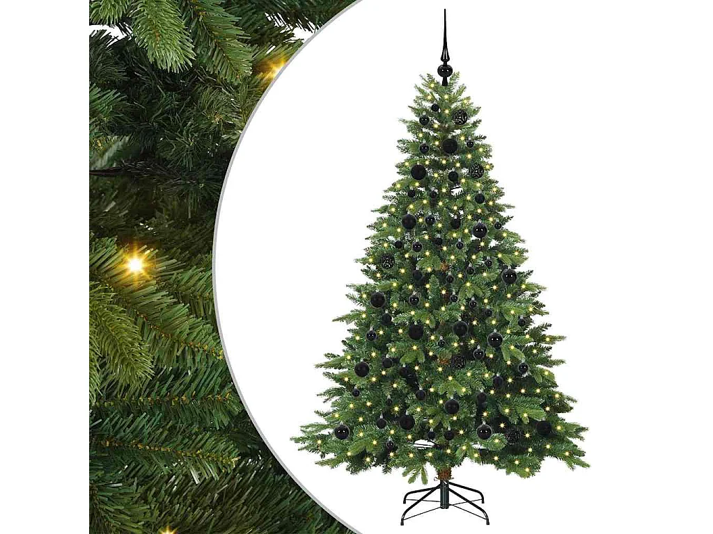 Albero di Natale artificiale con 300 LED Verde 180 cm PE e PVC