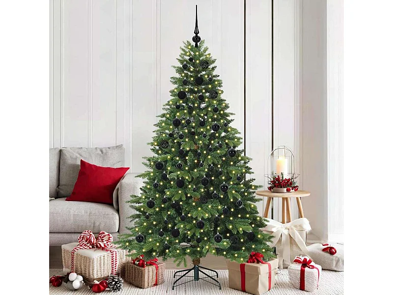 Albero di Natale artificiale con 300 LED Verde 180 cm PE e PVC