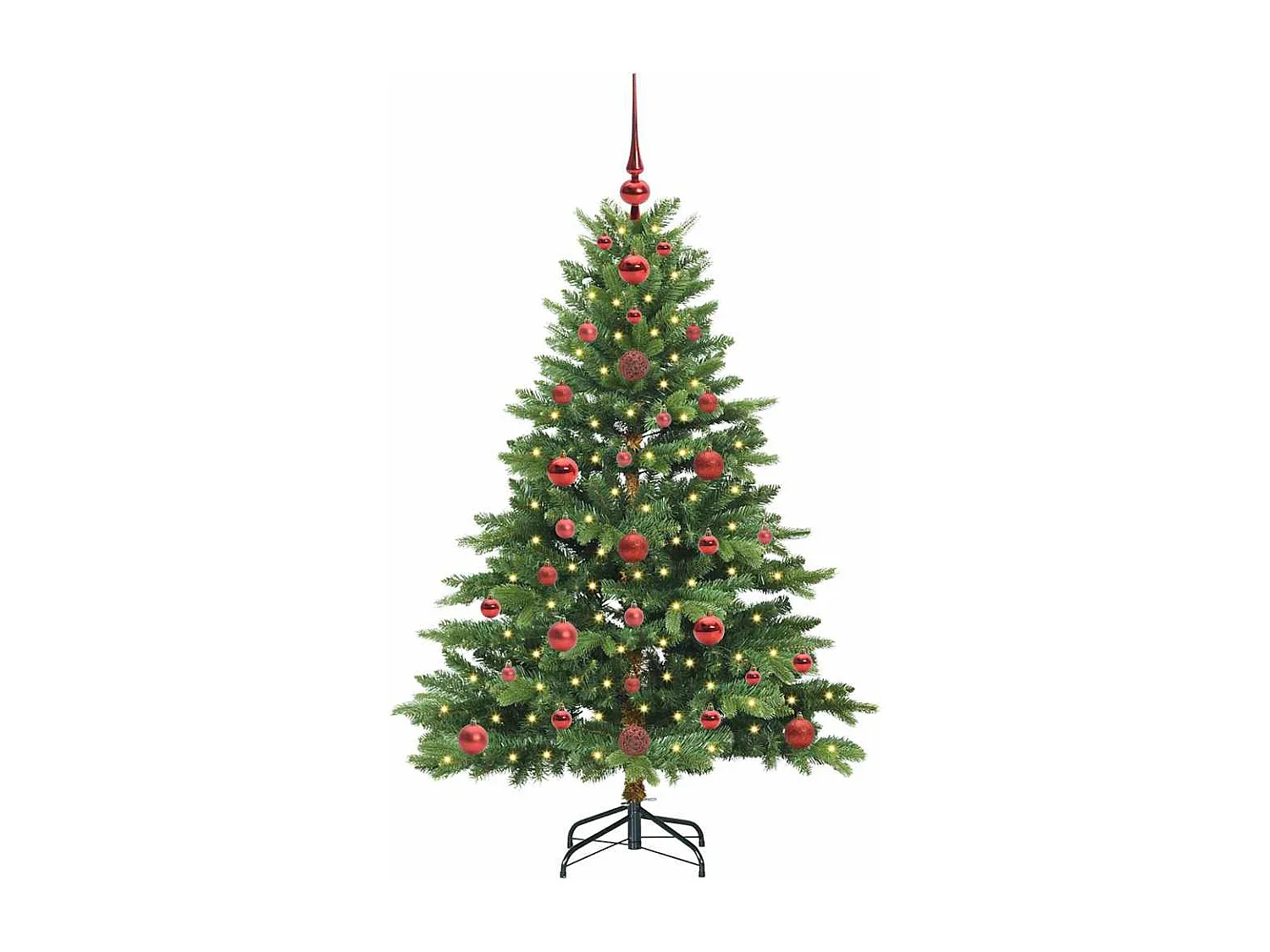 Kunstkerstboom met 150 LED's Groen 120 cm PE en PVC