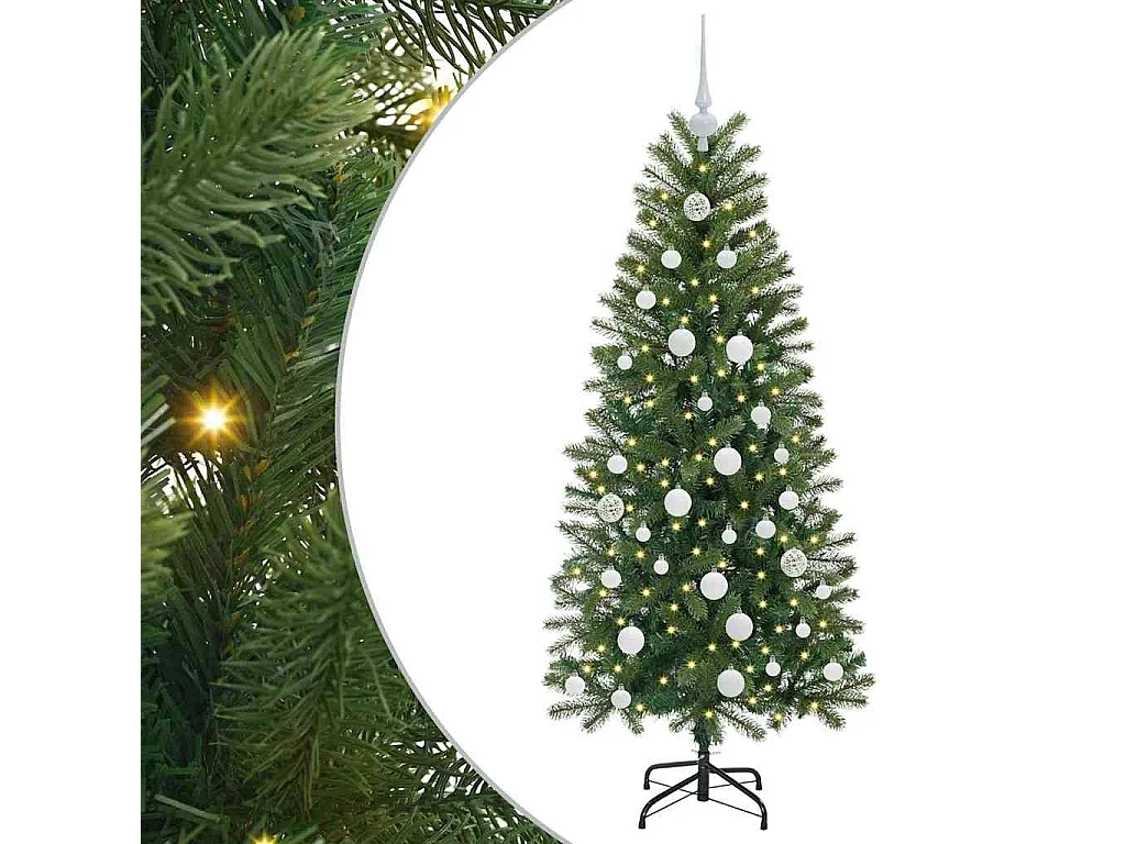 Sapin de Noël artificiel avec 150 LED Vert 150 cm PE et PVC