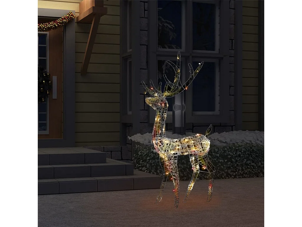Renne de décoration de Noël Acrylique 140 LED colorées 120 cm