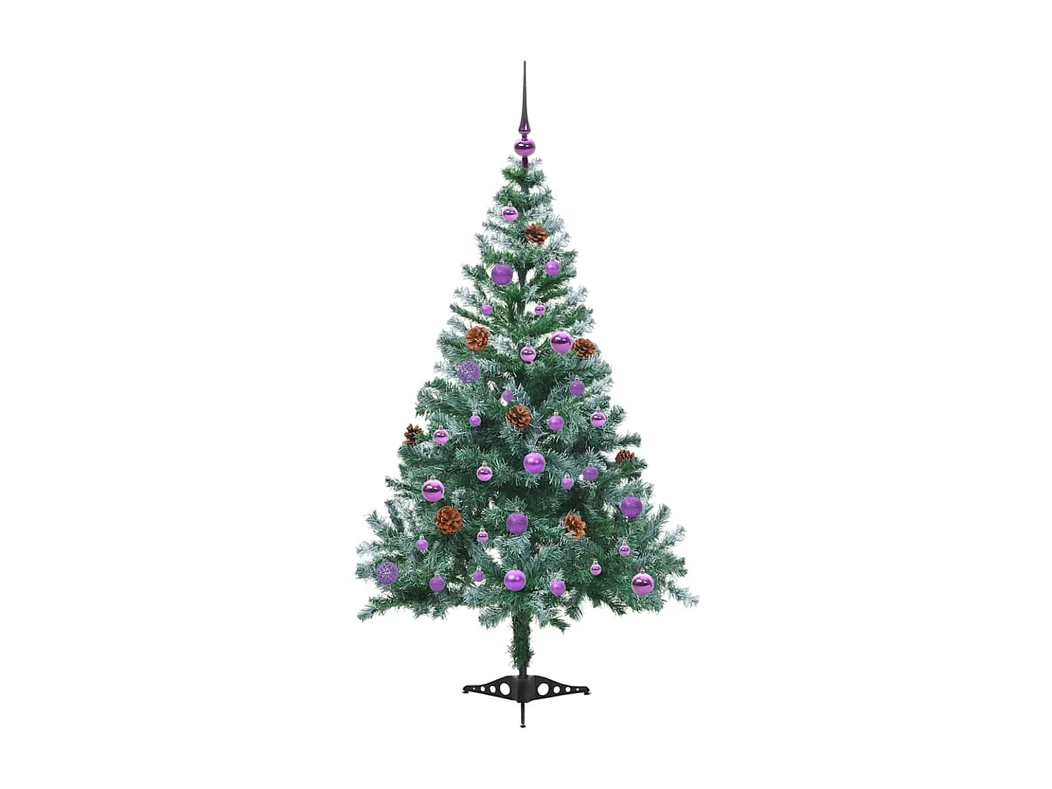 Künstlicher Weihnachtsbaum mit 150 LEDs Grün 150 cm PVC und Stahl
