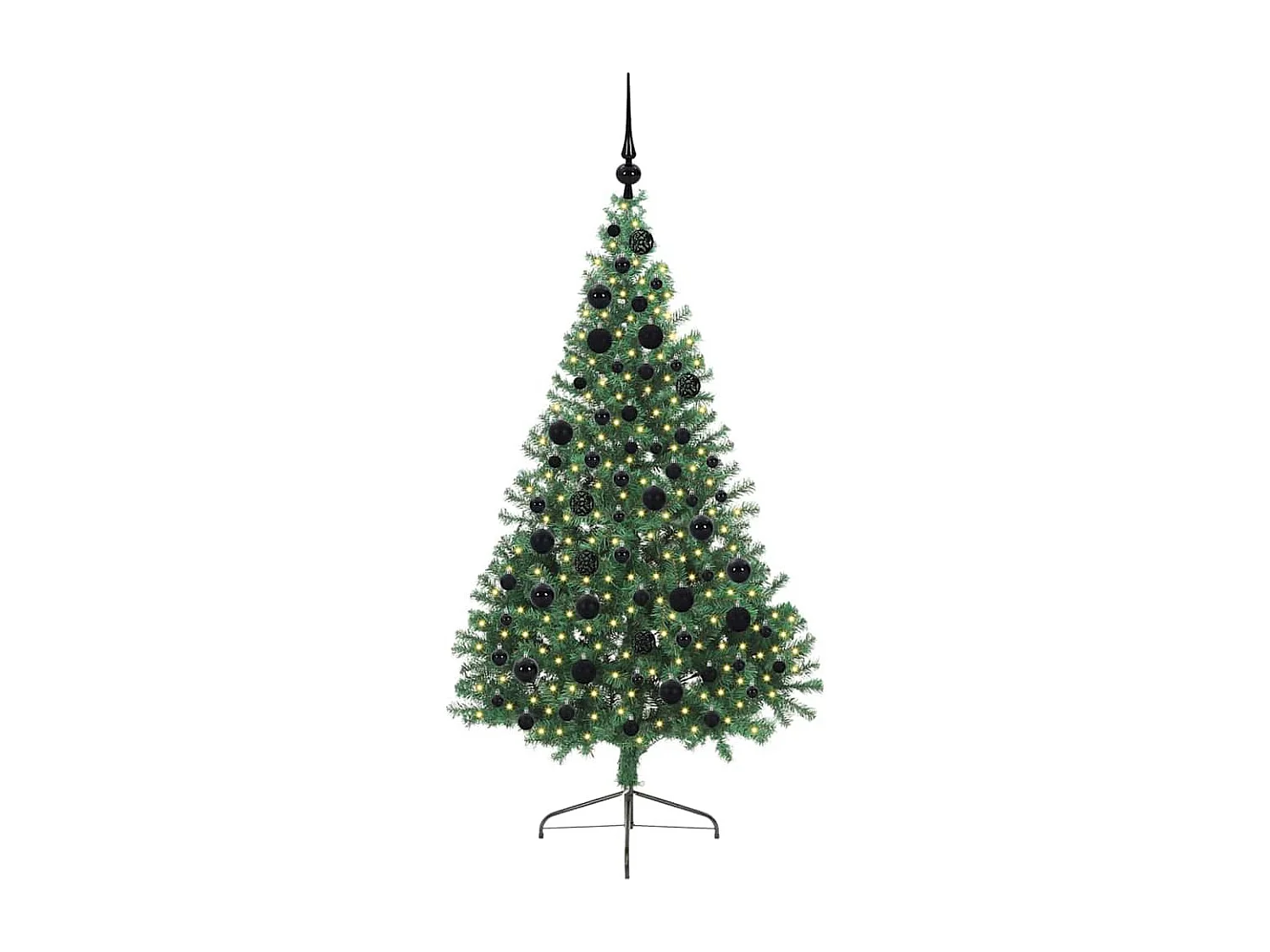 Künstlicher Weihnachtsbaum mit Beleuchtung, Grün, 180 cm, PVC