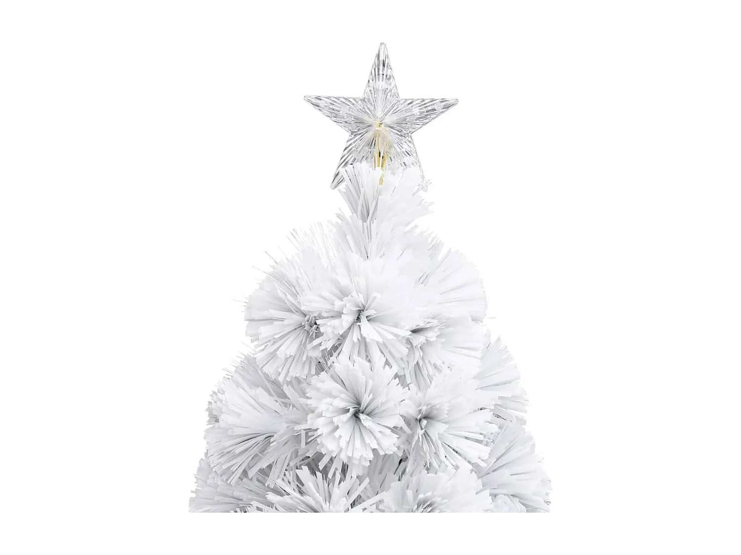Voorverlichte witte kunstkerstboom 150 cm glasvezel