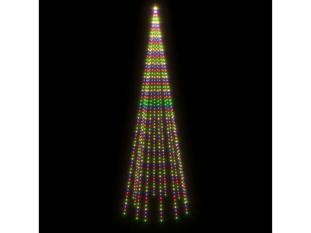 Kerstboom op vlaggenmast 732 LED's Gekleurd 500 cm