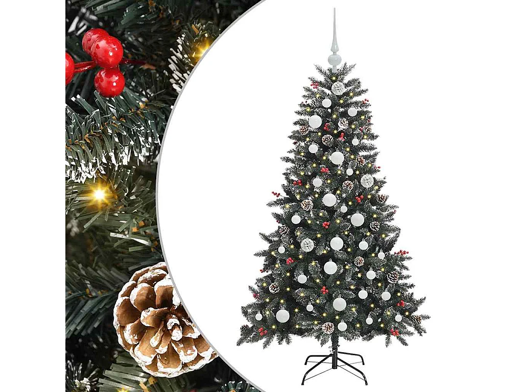 Albero di Natale artificiale con 150 LED Verde 83,5 x 83,5 x 150 cm