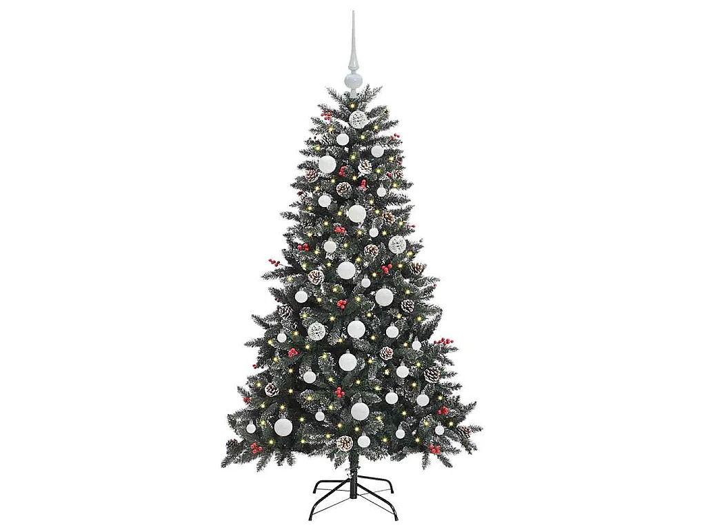 Albero di Natale artificiale con 150 LED Verde 83,5 x 83,5 x 150 cm