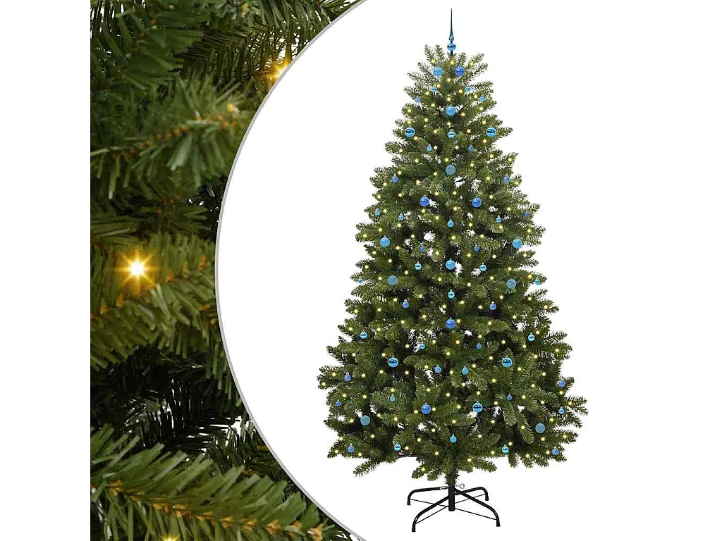 Sapin de Noël artificiel avec 300 LED Vert 300 cm PVC et métal