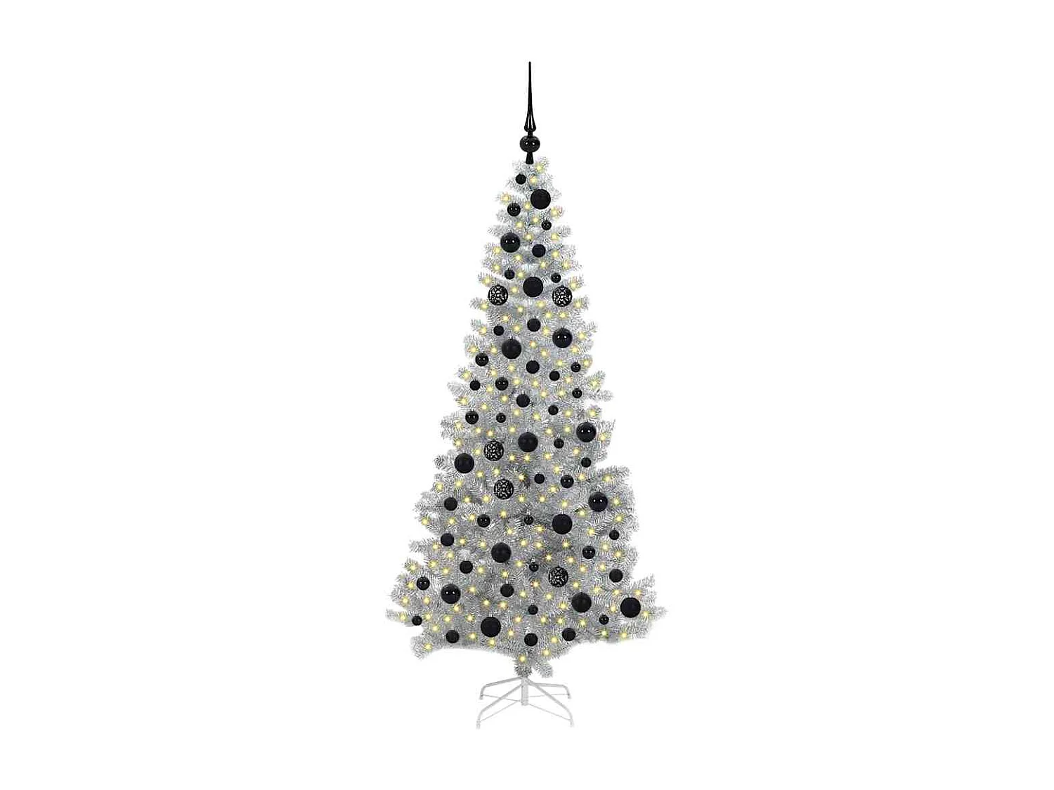 Kerstboom met 300 LED's met standaard Zilver 180 cm PET