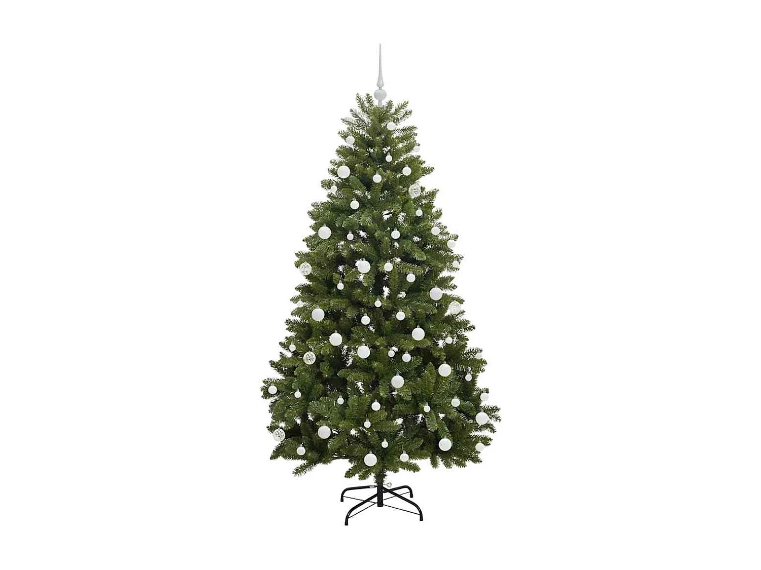 Sapin de Noël artificiel avec 300 LED Vert 180 cm PVC et métal
