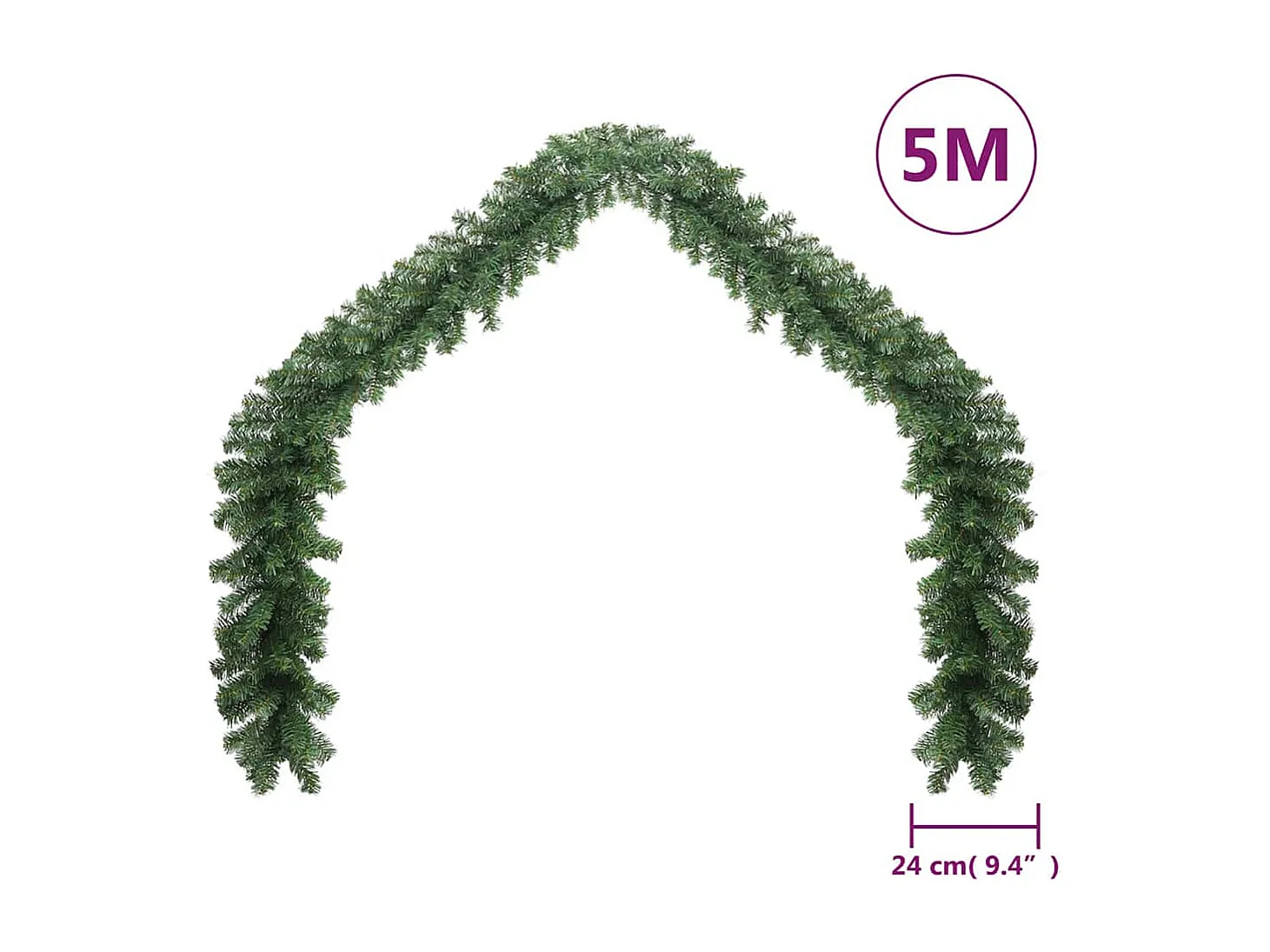 Ghirlanda natalizia in PVC da 5 m