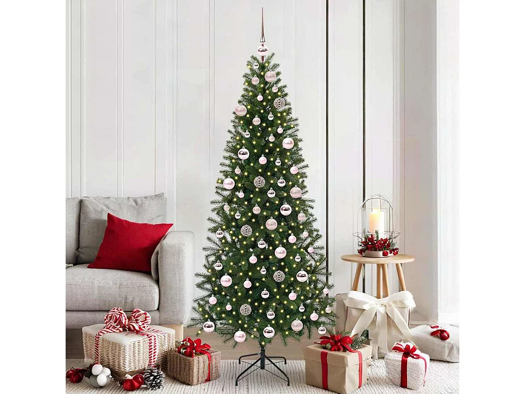 Sapin de Noël artificiel avec 300 LED Vert 180 cm PE et PVC