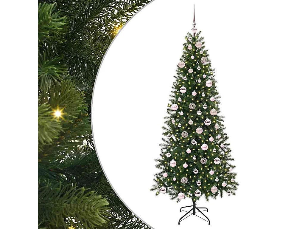 Sapin de Noël artificiel avec 300 LED Vert 180 cm PE et PVC