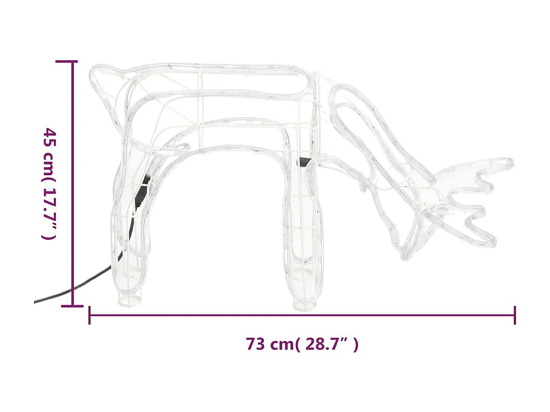 Rennes de Noël 2 pcs Blanc chaud 73x31x45 cm