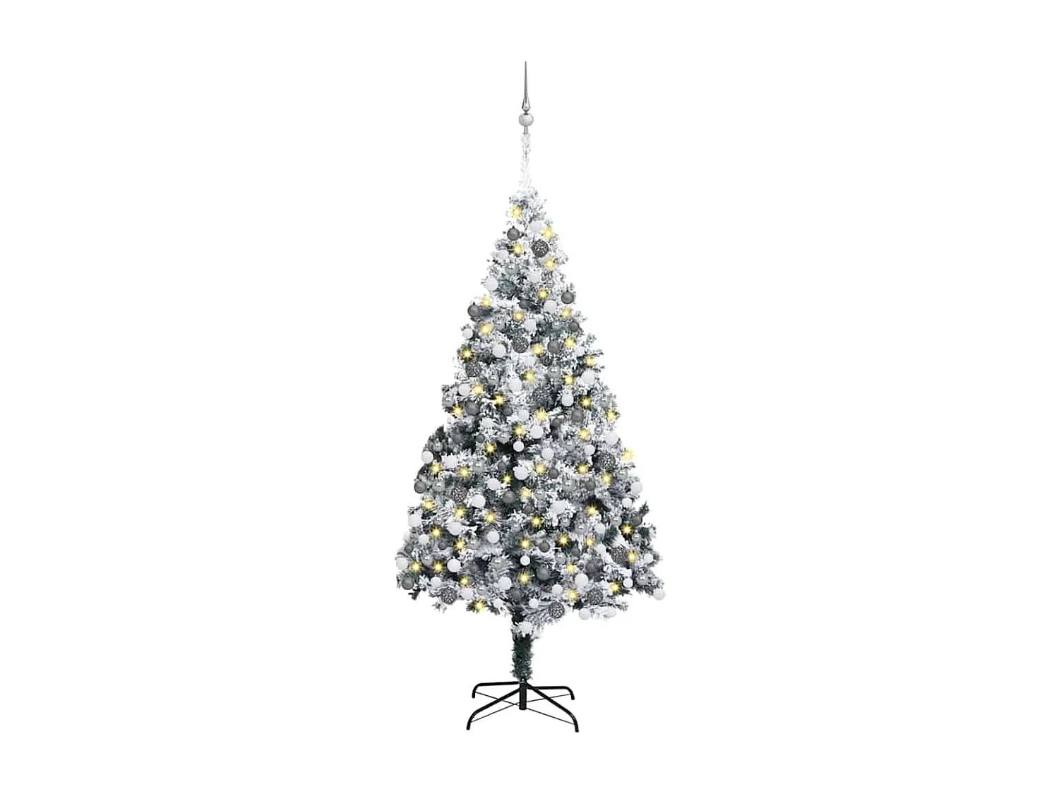 Albero di Natale artificiale verde 180 cm PVC, acciaio e plastica
