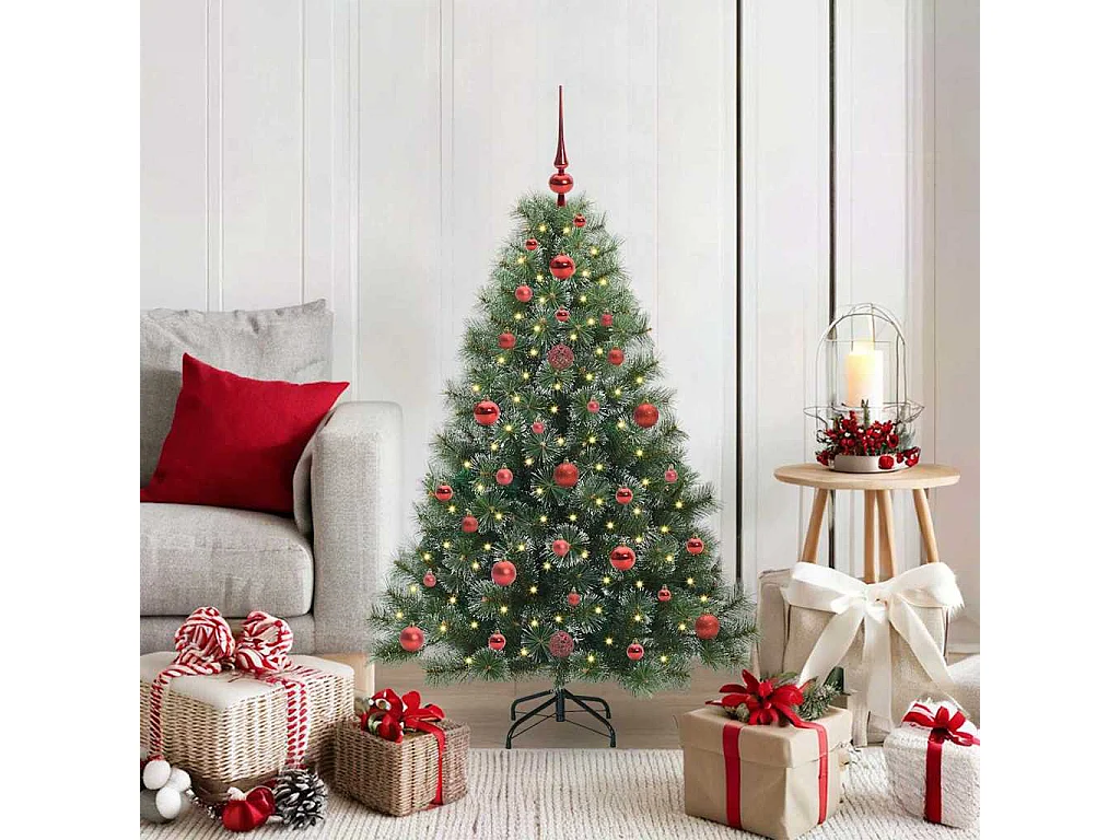 Albero di Natale artificiale con 150 LED Verde 120 cm PE e PVC