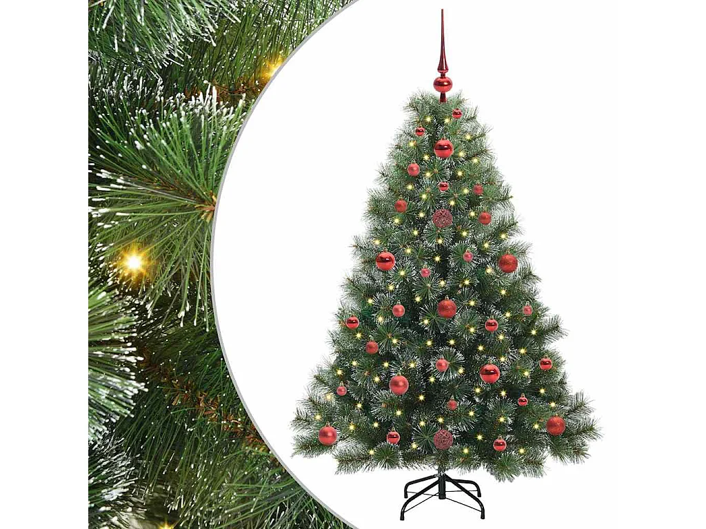 Albero di Natale artificiale con 150 LED Verde 120 cm PE e PVC