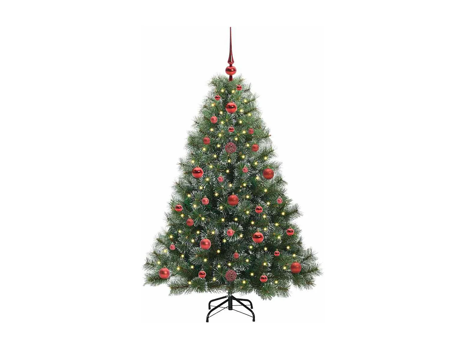 Albero di Natale artificiale con 150 LED Verde 120 cm PE e PVC