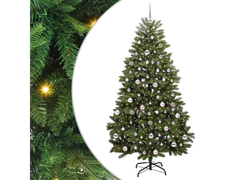 Kunstkerstboom met 300 LED's Groen 210 cm PVC en metaal