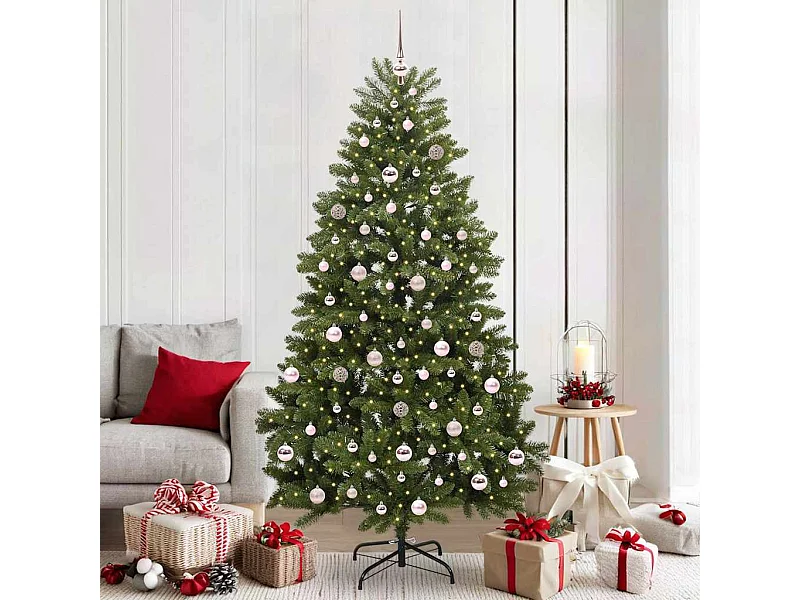 Kunstkerstboom met 300 LED's Groen 210 cm PVC en metaal