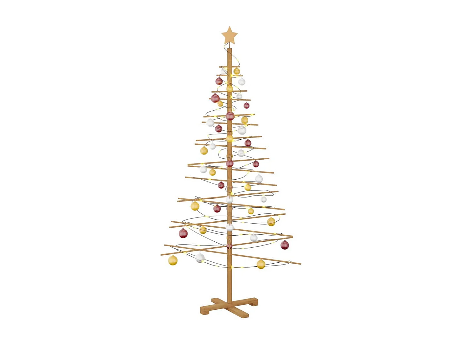 Arbre de Noël en bois avec support Marron 180 cm Bambou