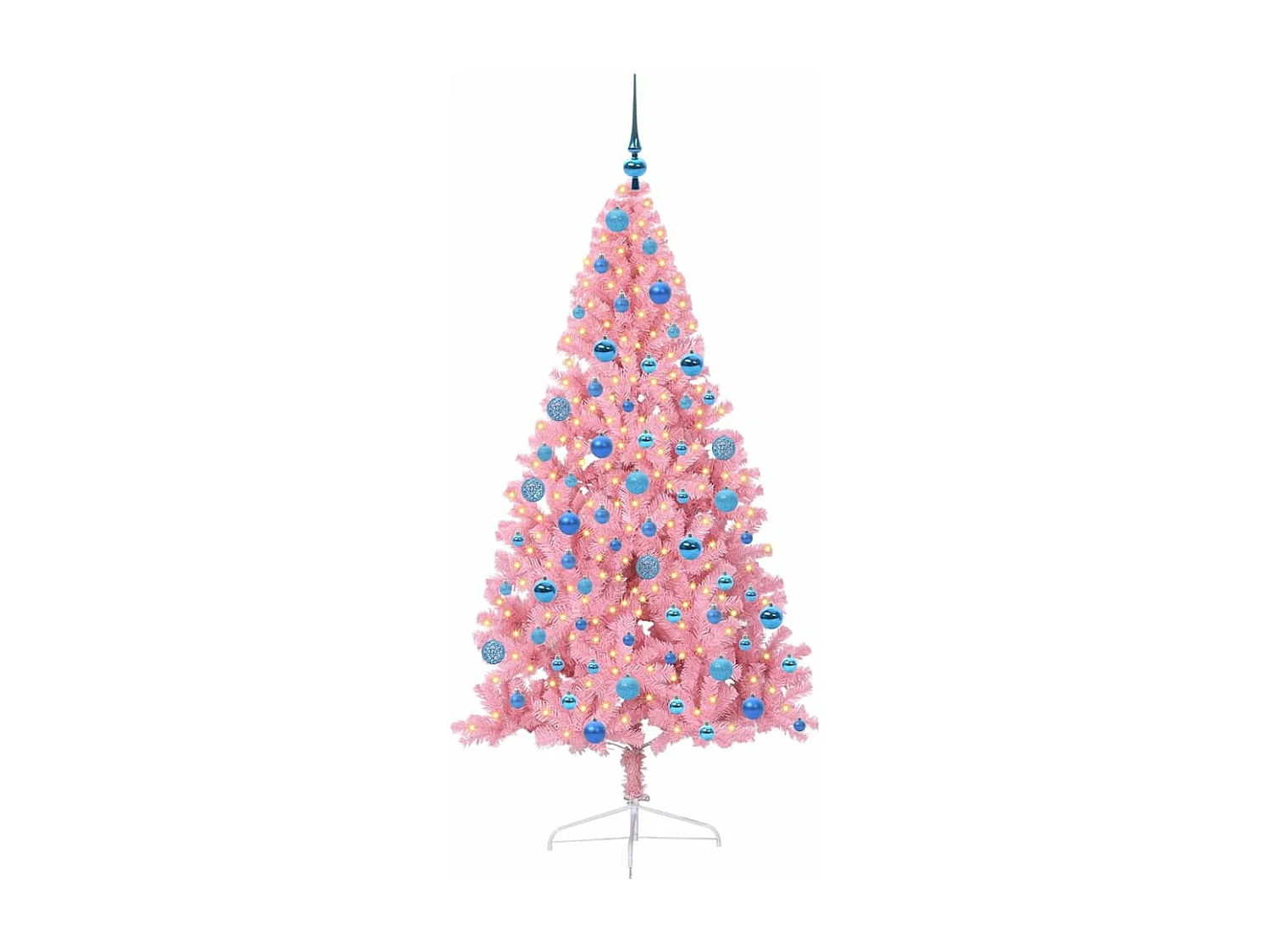 Voorverlichte kunstkerstboom roze 180cm PVC