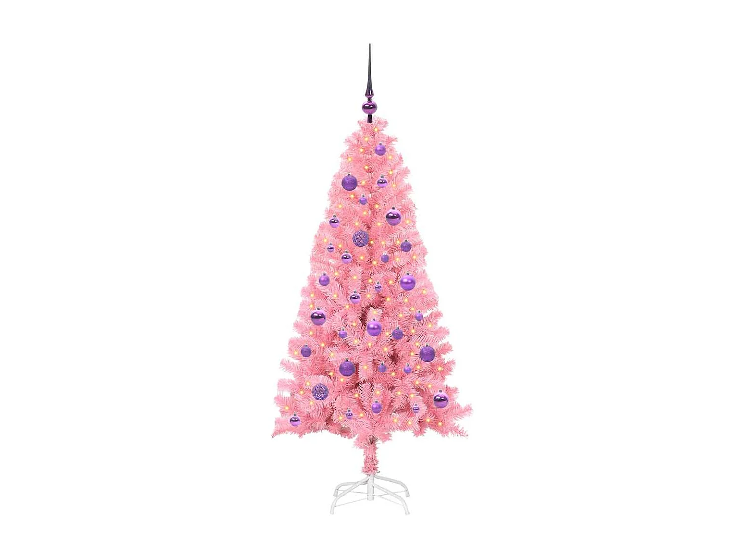 Kerstboom met 150 LED's met standaard Roze 150 cm PVC