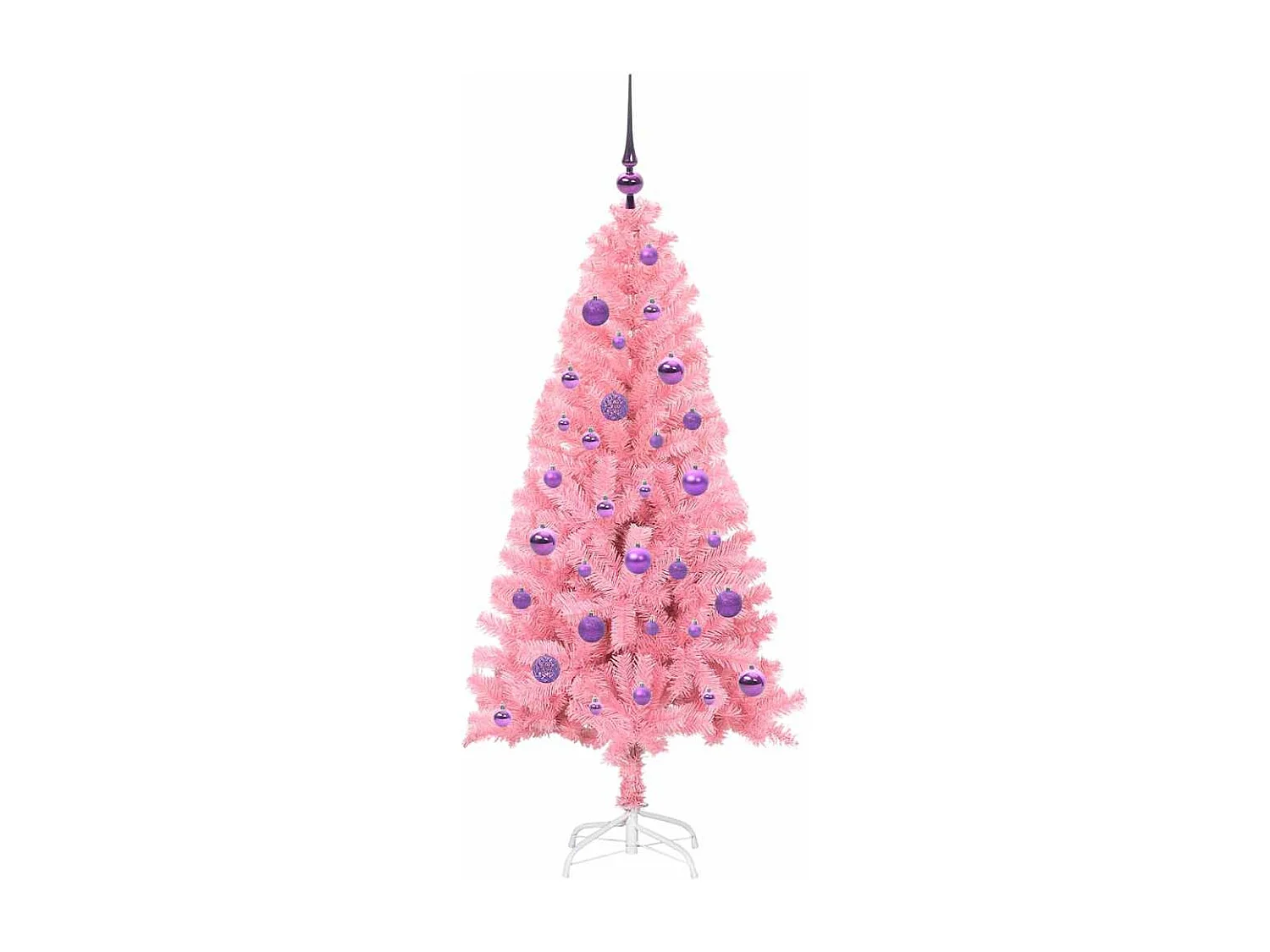 Kerstboom met 150 LED's met standaard Roze 150 cm PVC