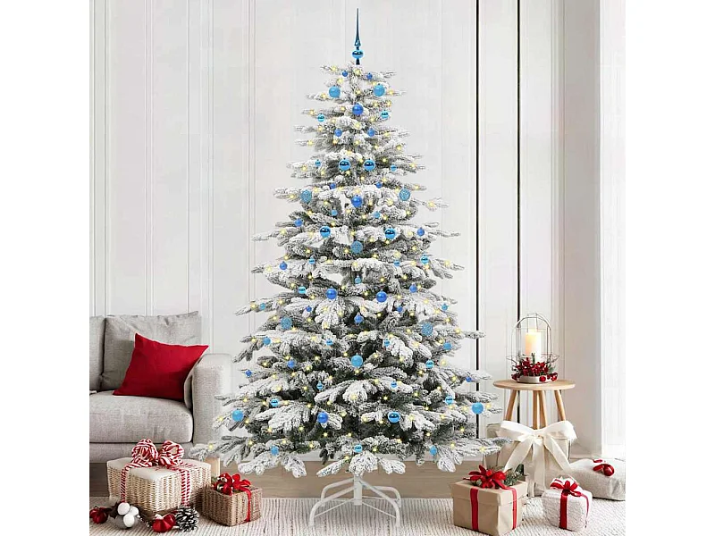 Albero di Natale artificiale con rami incernierati bianco 240 cm