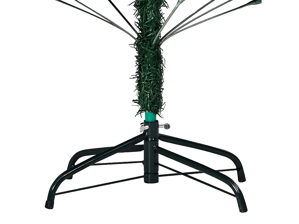 Voorverlichte kunstkerstboom met groene ballen 210 cm PVC