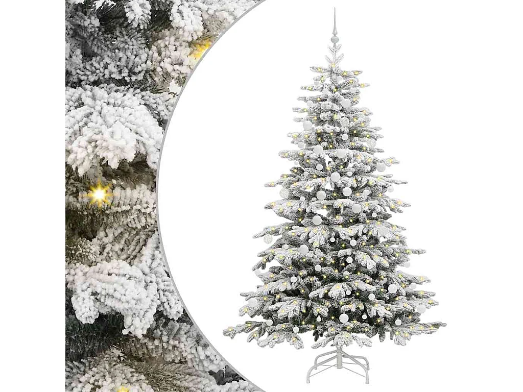 Künstlicher Weihnachtsbaum mit klappbaren Zweigen Weiß 210 cm